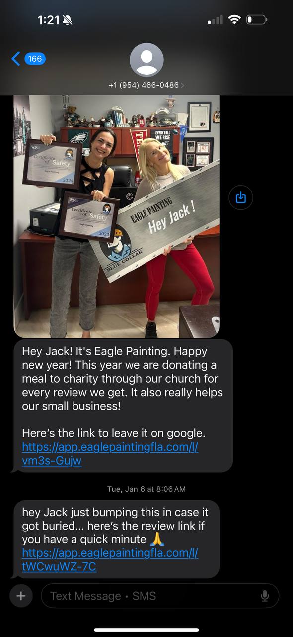 Personalized SMS with branded image